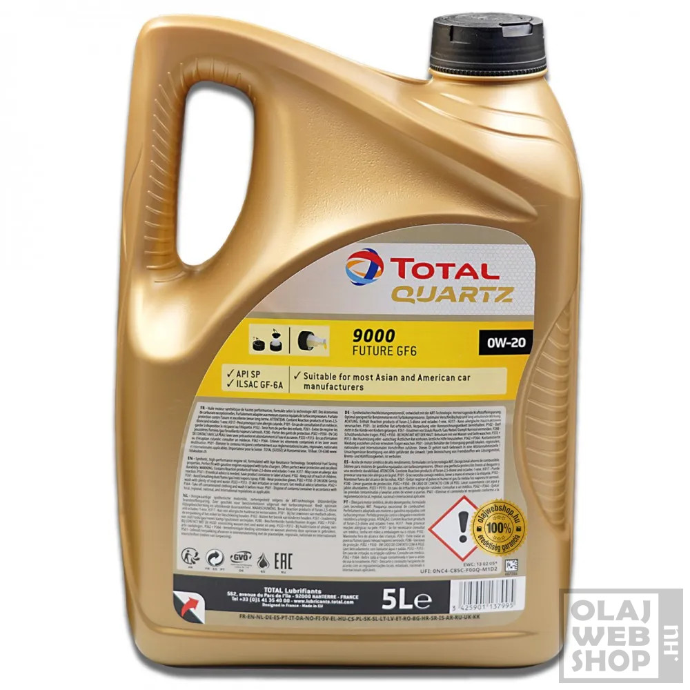 Total Quartz 9000 Future GF6 0w-20 motorolaj 5L - 0W-20 moto