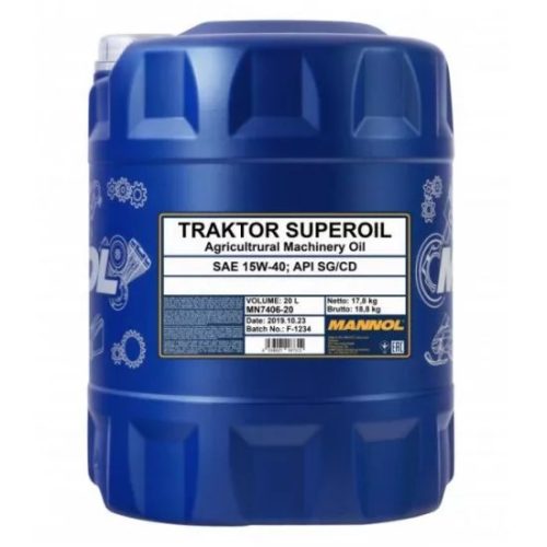 Mannol 7406 TRAKTOR SUPEROIL 15W-40 mezőgazdasági olaj 20L