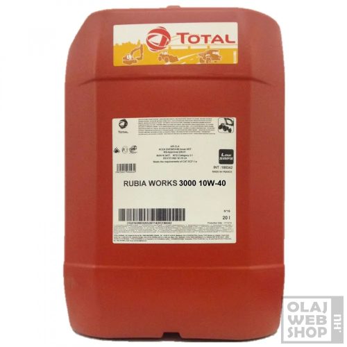 Total Rubia Works 3000 10W-40 földmunkagép motorolaj 20L