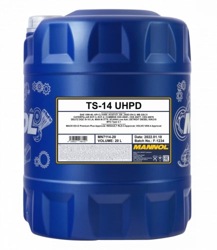 Mannol 7114 TS-14 UHPD 15W-40 teherautó motorolaj 20L