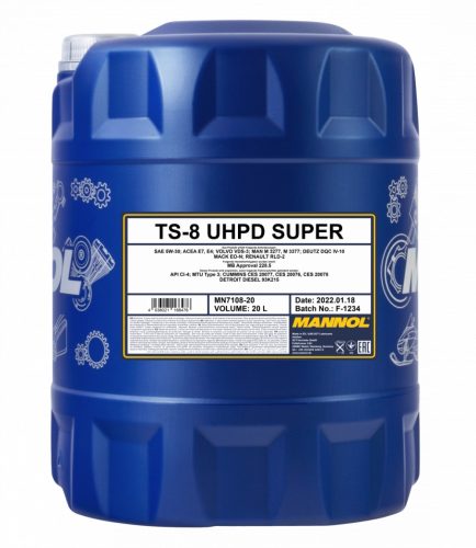 Mannol 7108 TS-8 UHPD SUPER 5w-30 teherautó motorolaj 20L