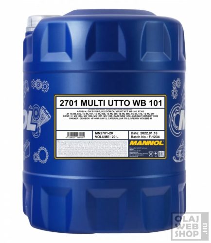 Mannol 2701 MULTI UTTO WB 101 mezőgazdasági olaj 20L