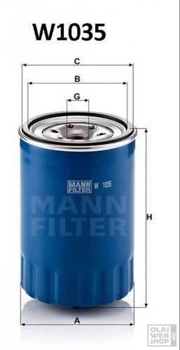 Mann-Filter olajszűrő W1035