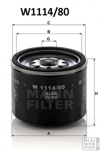 Mann-Filter olajszűrő W1114/80