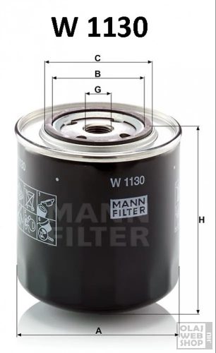 Mann-Filter olajszűrő W1130