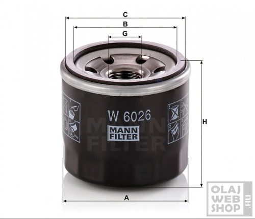 Mann-Filter olajszűrő W6026
