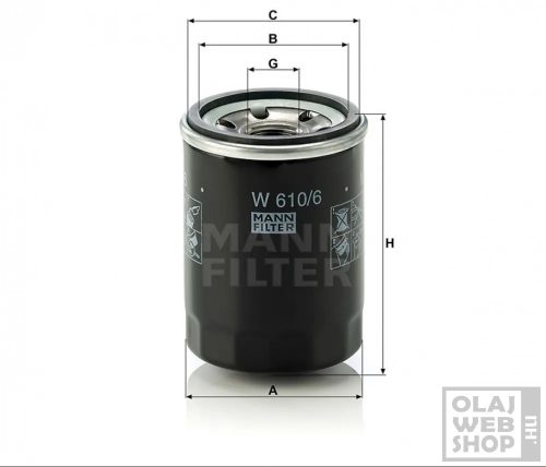 Mann-Filter olajszűrő W610/6 Honda