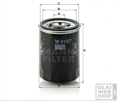 Mann-Filter olajszűrő W610/7 Hyundai