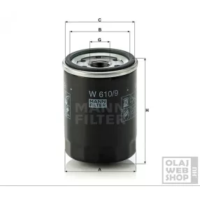 Mann-Filter olajszűrő W610/9 Toyota
