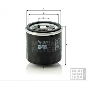 Mann-Filter olajszűrő W67/1