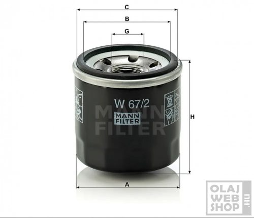 Mann-Filter olajszűrő W67/2