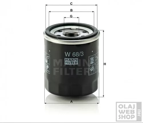 Mann-Filter olajszűrő W68/3