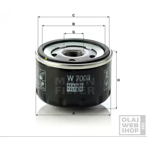 Mann-Filter olajszűrő W7003