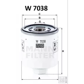 Mann-Filter olajszűrő W7038