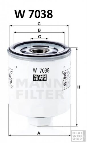 Mann-Filter olajszűrő W7038
