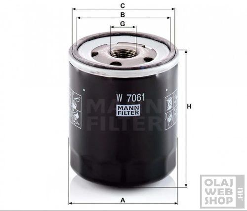 Mann-Filter olajszűrő W7061