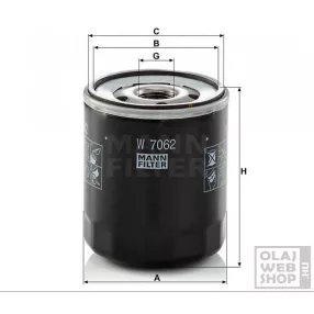 Mann-Filter olajszűrő W7062