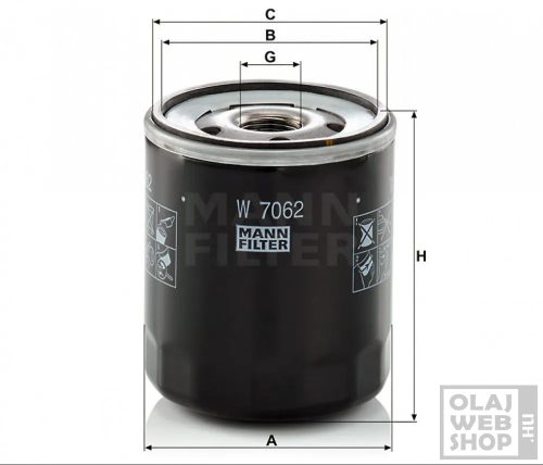 Mann-Filter olajszűrő W7062