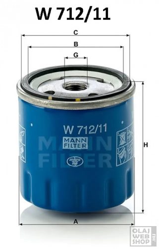 Mann-Filter olajszűrő W712/11