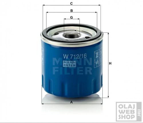 Mann-Filter olajszűrő W712/16