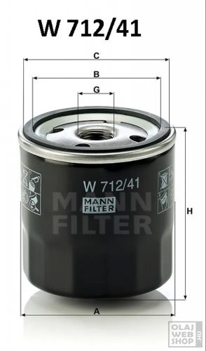 Mann-Filter olajszűrő W712/41