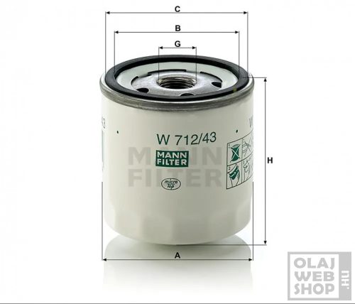 Mann-Filter olajszűrő W712/43