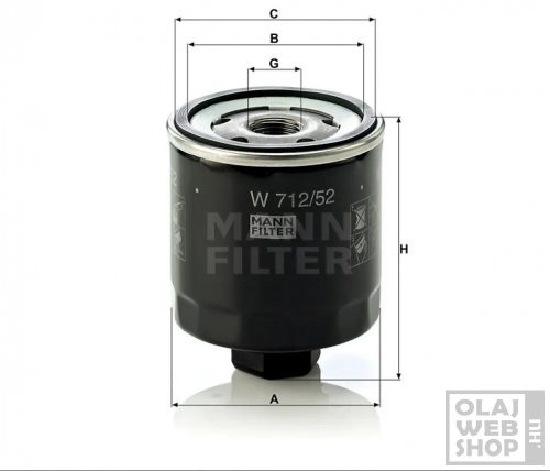Mann-Filter olajszűrő W712/52