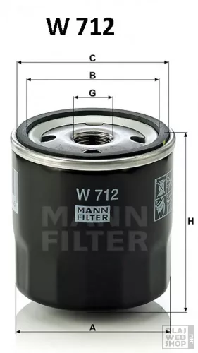 Mann-Filter olajszűrő W712