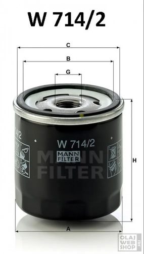 Mann-Filter olajszűrő W714/2