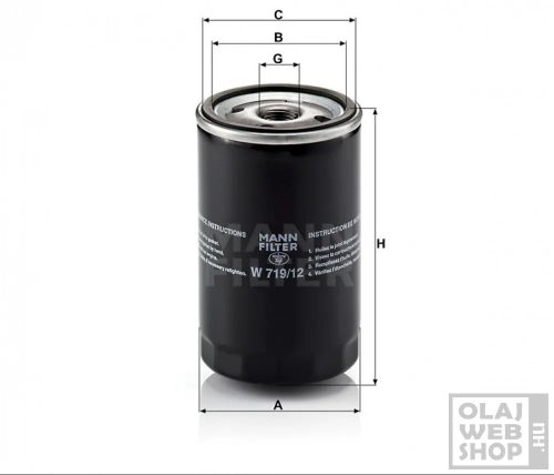 Mann-Filter olajszűrő W719/12