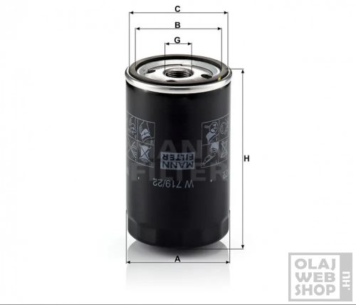 Mann-Filter olajszűrő W719/22