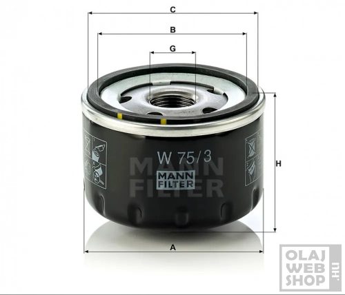 Mann-Filter olajszűrő W75/3