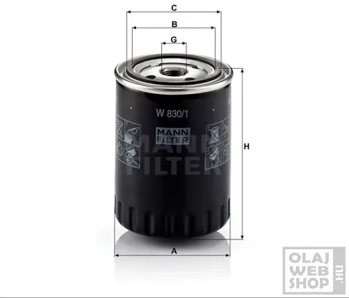 Mann-Filter olajszűrő W830/1