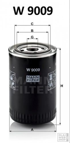Mann-Filter olajszűrő W9009