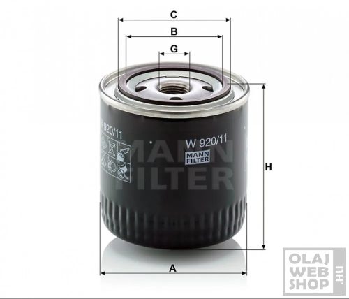 Mann-Filter olajszűrő W920/11