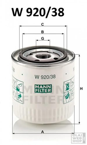 Mann-Filter olajszűrő W920/38