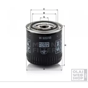 Mann-Filter olajszűrő W920/45