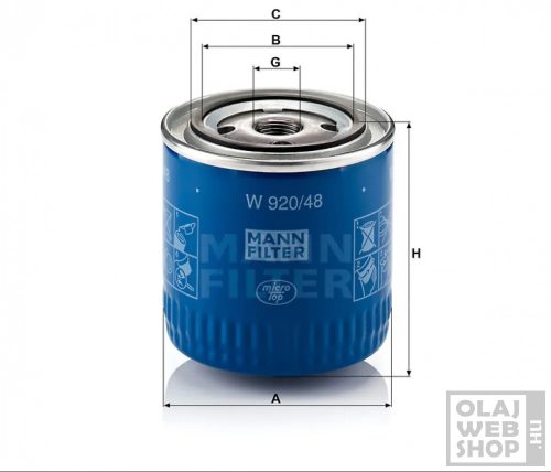 Mann-Filter olajszűrő W920/48