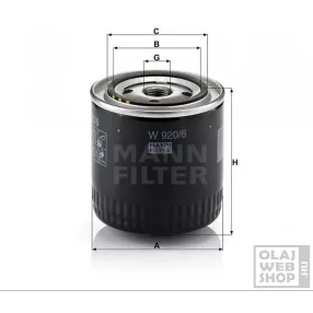 Mann-Filter olajszűrő W920/6