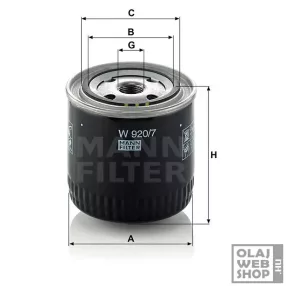 Mann-Filter olajszűrő W920/7