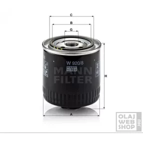 Mann-Filter olajszűrő W920/8
