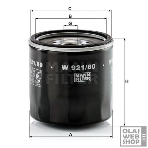 Mann-Filter olajszűrő W921/80