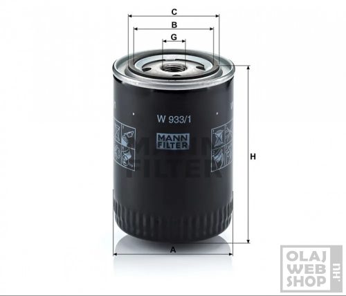 Mann-Filter olajszűrő W933/1