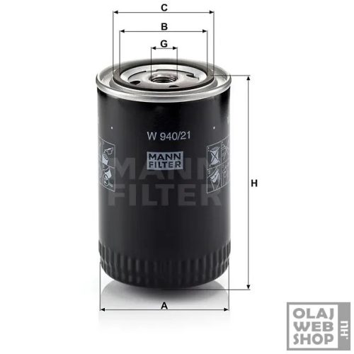 Mann-Filter olajszűrő W940/21
