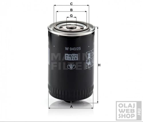 Mann-Filter olajszűrő W940/25