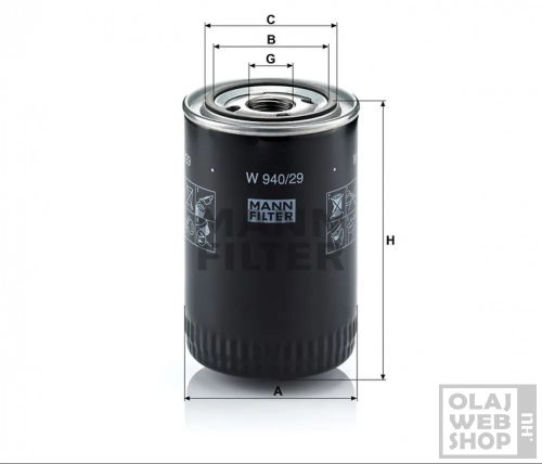 Mann-Filter olajszűrő W940/29