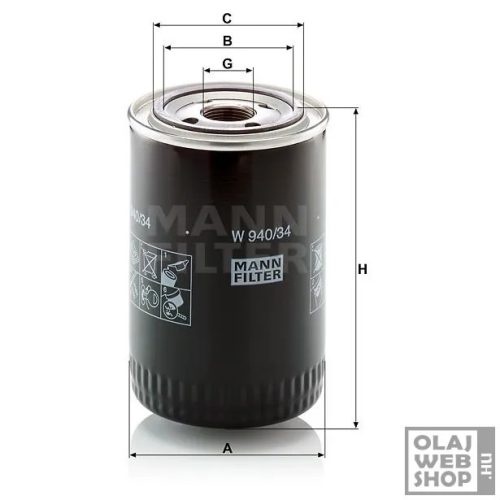 Mann-Filter olajszűrő W940/34