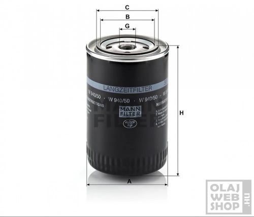 Mann-Filter olajszűrő W940/50