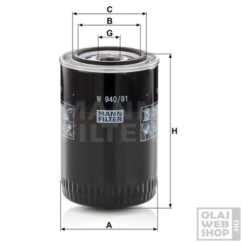 Mann-Filter olajszűrő W940/91