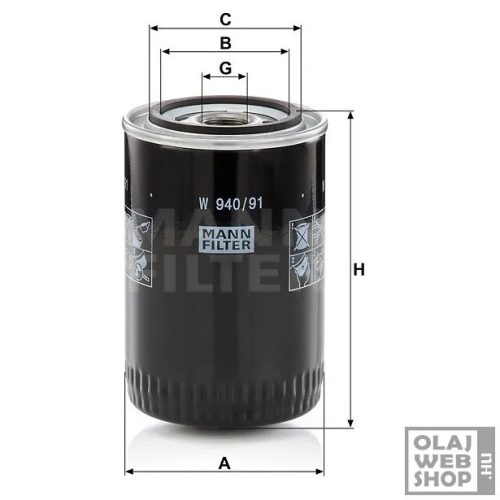 Mann-Filter olajszűrő W940/91